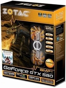 Zotac GeForce GTX 580 AMP2!, 3GB GDDR5, 2x DVI, Mini HDMI