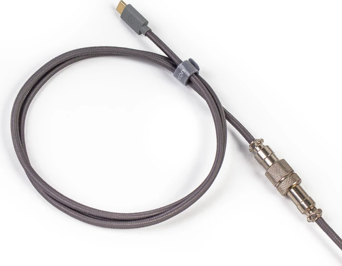 Keychron Coiled Aviator Cable, Tastaturkabel (Spiral-Textilkabel), 1.36m, grau