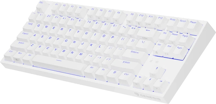 Genesis Thor 404 TKL, weiß, LEDs RGB, hot-swap, Gateron Pro YELLOW, USB, US