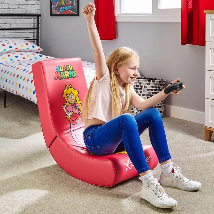 X Rocker Nintendo Super Mario All-Star Collection Floor Rocker Gamingstuhl, Peach rosa