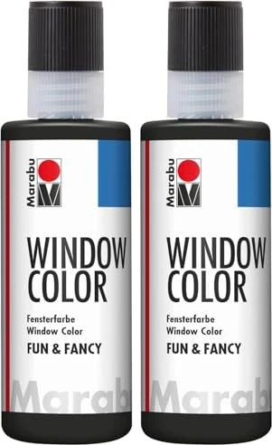 Marabu Window Color fun & fancy Malfarbe Glas/Porzellan, schwarz, 80ml