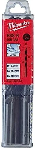 Milwaukee DIN 338 HSS-R Metallbohrer, 12.5x101x151mm, 5 Stück
