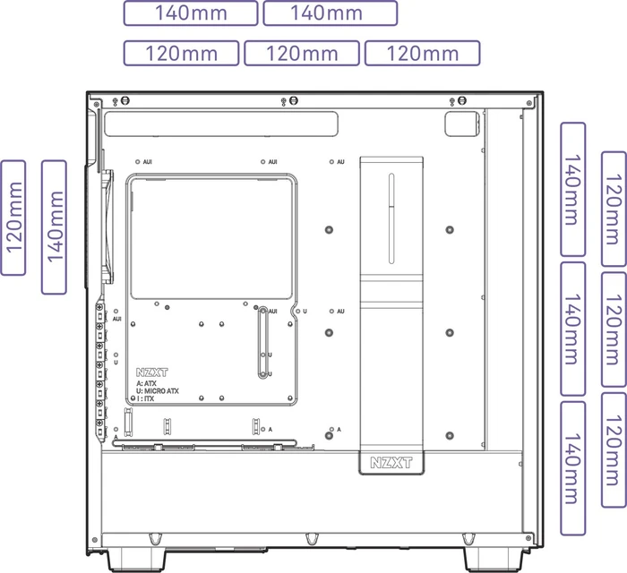 NZXT H7 White, weiß, Glasfenster