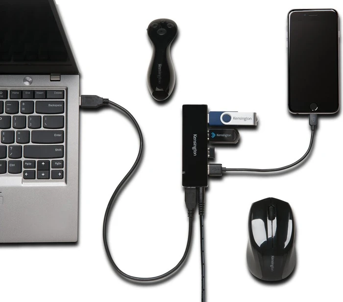 Kensington UH4000C, USB-Hub, 4x USB-A 3.0, USB 3.0 Micro-B [Buchse]