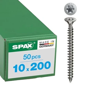 Spax Edelstahl rostfrei A4 4CUT T-STAR plus T50 Holzbauschraube, 10x200mm, 50 Stück
