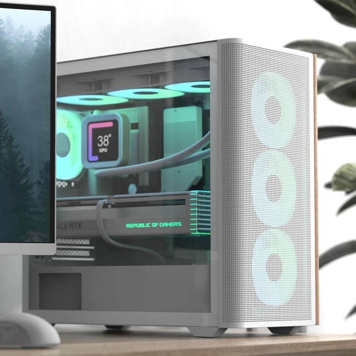 AeroCool D301A White, inkl. 4x Lüfter, Lüfter LED ARGB, Glasfenster