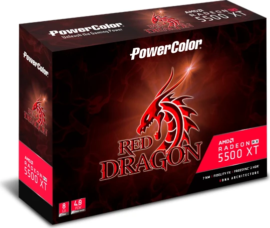 PowerColor Red Dragon Radeon RX 5500 XT, 8GB GDDR6, DVI, HDMI, DP
