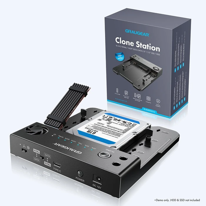Graugear Bidirektionale Klonstation M.2/2.5"/3.5", Standalone
