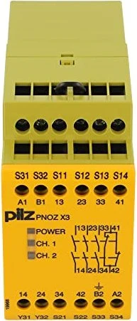 Pilz PNOZ X3 110VAC 24VDC 3n/o 1n/c 1so