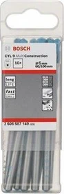 Bosch Professional CYL-9 MultiConstruction Mehrzweckbohrer, 6x60x100mm, 10 Stück