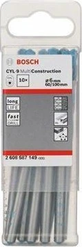 Bosch Professional CYL-9 MultiConstruction Mehrzweckbohrer, 6x60x100mm, 10 Stück