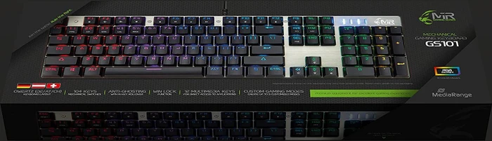 MediaRange Gaming Series GS101 Mechanical Gaming Keyboard, schwarz/silber, USB, DE