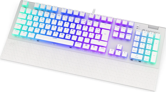 Endorfy Omnis Pudding, Onyx White, PBT, LEDs RGB, Kailh BROWN, USB, DE