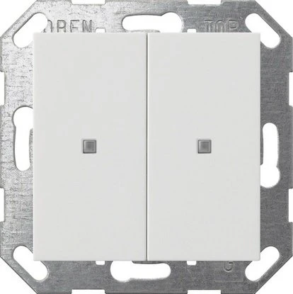 Gira Taster Wippe System 55 2-fach reinweiß seidenmatt