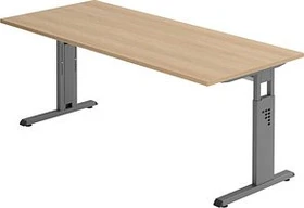 Hammerbacher Ergonomic O-Serie OS19/E Schreibtisch 180x80cm Eiche/silber