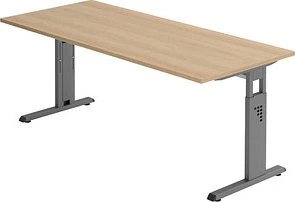 Hammerbacher Ergonomic O-Serie OS19/E Schreibtisch 180x80cm Eiche/silber