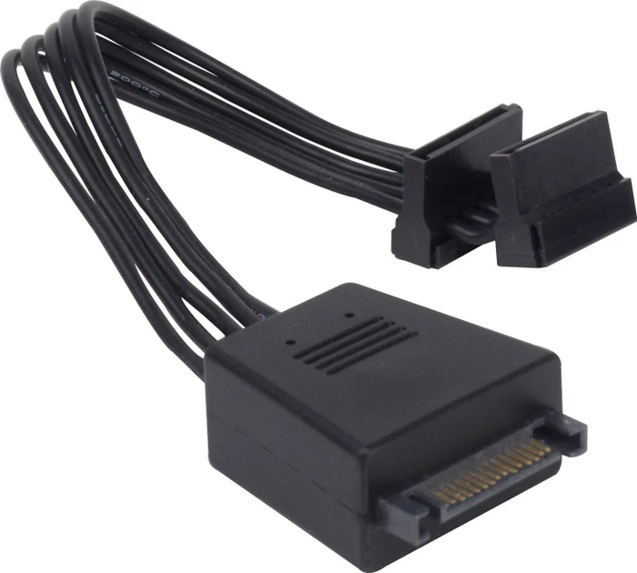 SilverStone CP06-E2, SATA Adapter Kabel, 1 auf 2 SATA Stecker (Super Flexibel), 2x 2200µF Kondensatoren