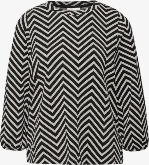 Street One Gemustertes Jacquard Shirt langarm schwarz (Damen)