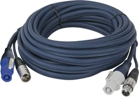 DAP Audio FP17 Hybrid Cable powerCON & 3-pin XLR, 10m blau