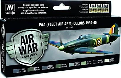Vallejo Model Air Air War Color Series WWII RAF & FAA Fleet Air Army Farbset, 8-tlg.