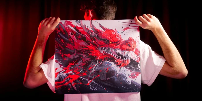 Cherry Xtrfy GP6 Hydrus Red Large Gaming Mauspad, 460x400mm, Motiv rot