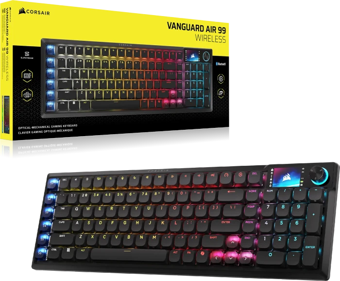 Corsair Vanguard Air 99 Wireless, schwarz, LEDs RGB, Corsair OPX Low-Profile, USB/Bluetooth, US