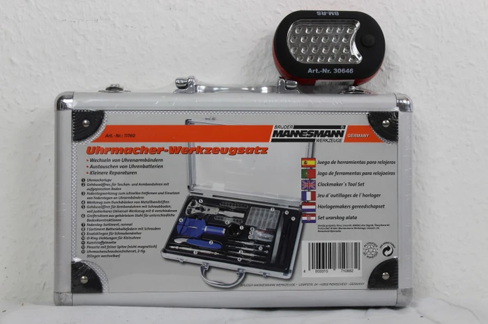 Mannesmann M11760 Uhrmacher Handwerkzeugset inkl. Koffer, 19-tlg.
