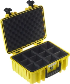 B&W International Outdoor Case Typ 4000 Koffer gelb mit variabler Facheinteilung