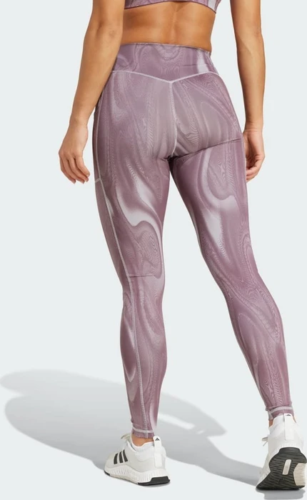 adidas Optime Full-Length Print Hose lang glory grey/shadow fig/black (Damen)