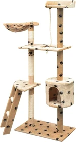 vidaXL Katzen-Kratzbaum, 150cm mit Pfoten-Aufdruck, beige