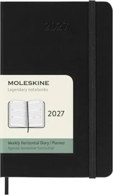 Moleskine Wochen-Notizkalender 1 Woche/2 Seiten Horizontal 2027, A6, Hardcover, schwarz