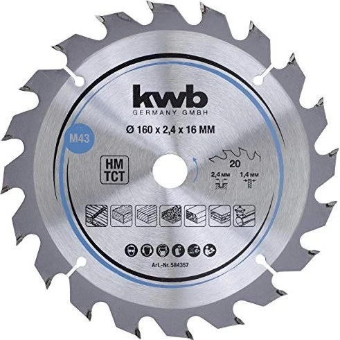 kwb M43 HM Kreissägeblatt 20Z, 160x1.4x16mm, 1 Stück