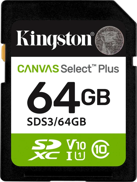 Kingston Canvas Select Plus Gen3 R100 64GB, UHS-I U1, Class 10