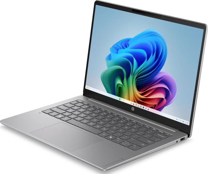 HP OmniBook 3 14-hz0157ng, Nouvelle Silver, Snapdragon X - X1-26-100, 8GB RAM, 512GB SSD, DE