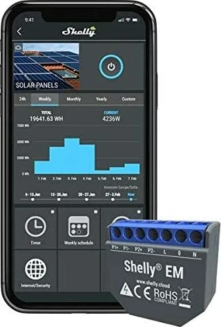 Shelly EM, WiFi Energy Meter, 2-Kanal, Strommesssensor