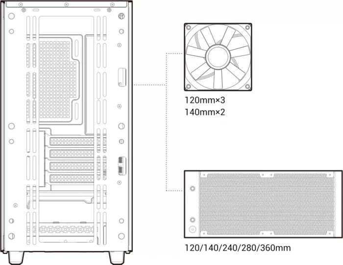 DeepCool CH370 WH, weiß, Glasfenster