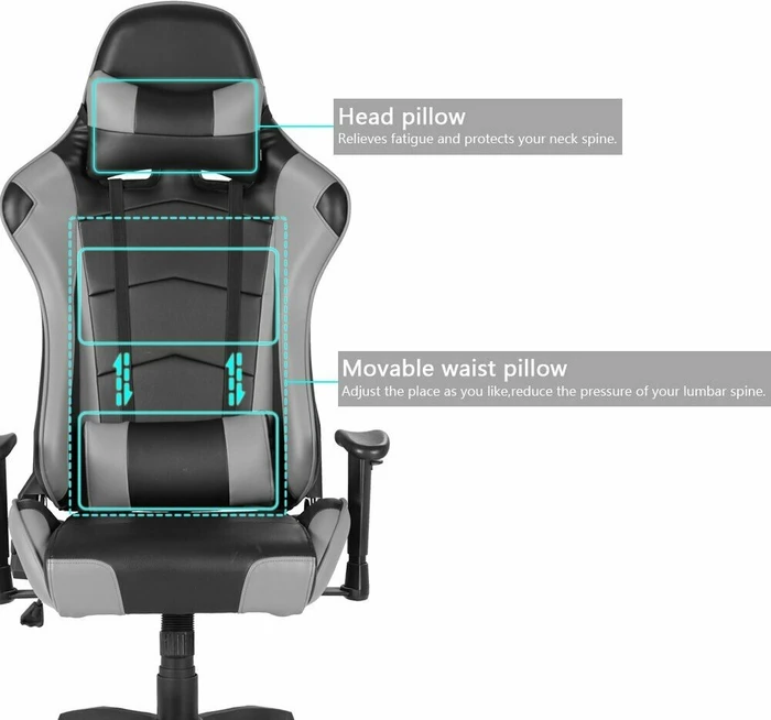 IntimaTe WM Heart Racersedia 3 Gamingstuhl, schwarz/grau