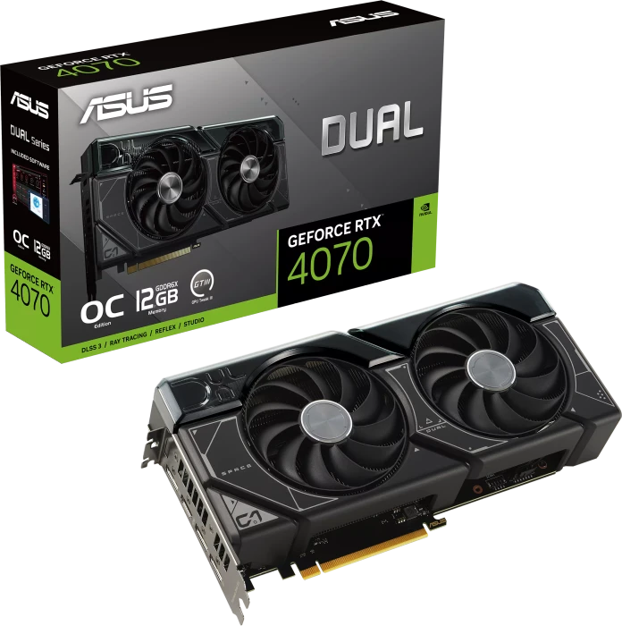 ASUS Dual GeForce RTX 4070 OC, DUAL-RTX4070-O12G, 12GB GDDR6X, HDMI, 3x DP