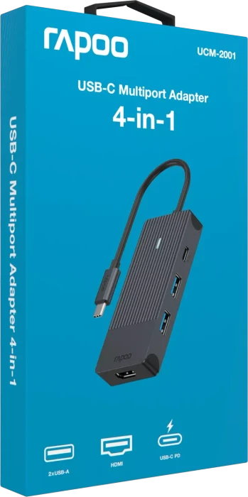 Rapoo UCM-2001 4-in-1 Multiport Adapter, 1x USB-C 3.0 [Stecker]