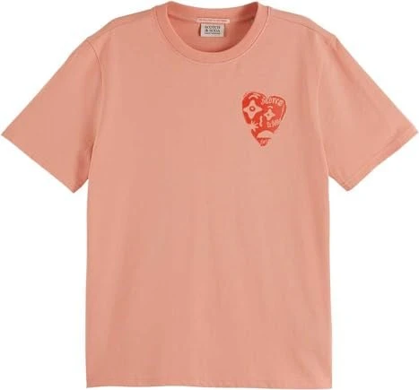 Scotch & Soda Artwork T-Shirt kurzarm peach pink (Damen)