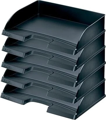 Leitz Plus Briefablage, A4, schwarz, 5er-Pack