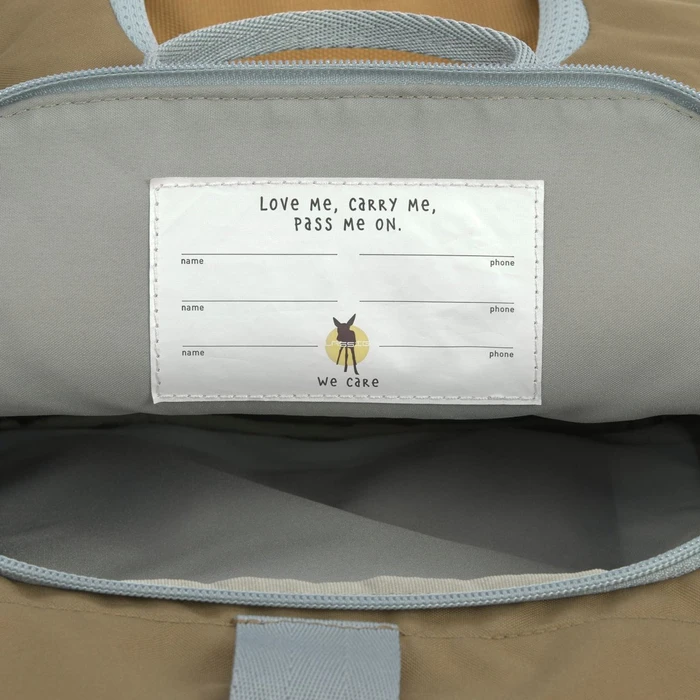 Lässig Rolltop nature/hellblau Kindergartenrucksack