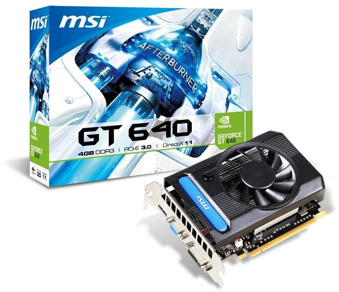 MSI GeForce GT 640, N640-4GD3, 4GB DDR3, VGA, DVI, HDMI