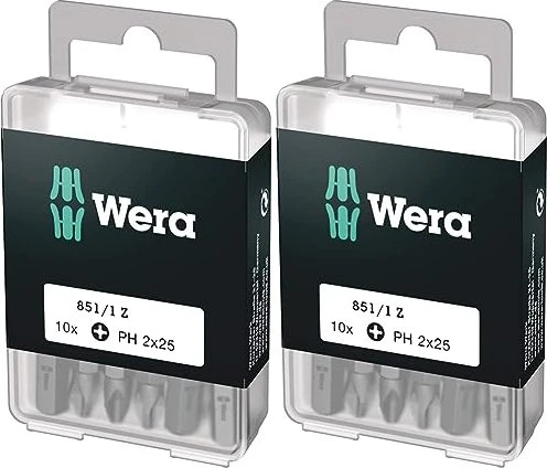 Wera DIY 851/1 Z Kreuzschlitz Bit 1/4", PH2x25mm, 10 Stück