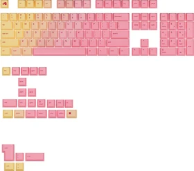 Glorious GPBT Gradient V2 Keycaps, Kunststoff (PBT), Grapefruit, orange/rosa, 131 Tasten, ANSI-US