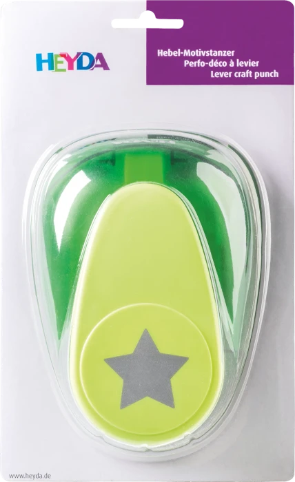 Heyda Hebel-Motivstanzer XXXL, Stern, gelb/grün, 65mm