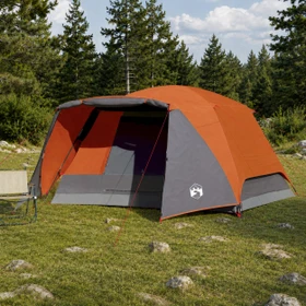 vidaXL 6 Personen Familienzelt grau/orange