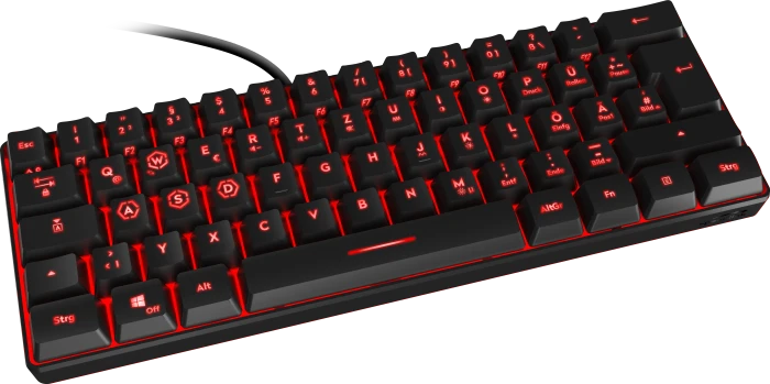 Speedlink Letos RGB 60% Gaming Keyboard, schwarz, LEDs RGB, USB, DE