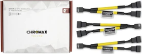 Noctua NA-YC1 chromax.yellow, 4-Pin auf 2x 4-Pin Verteiler, sleeved, 11.5cm, gelb, 3er-Pack