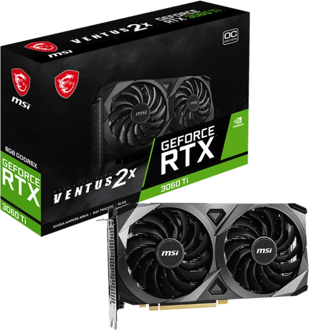 MSI GeForce RTX 3060 Ti Ventus 2X 8GD6X OC, 8GB GDDR6X, HDMI, 3x DP